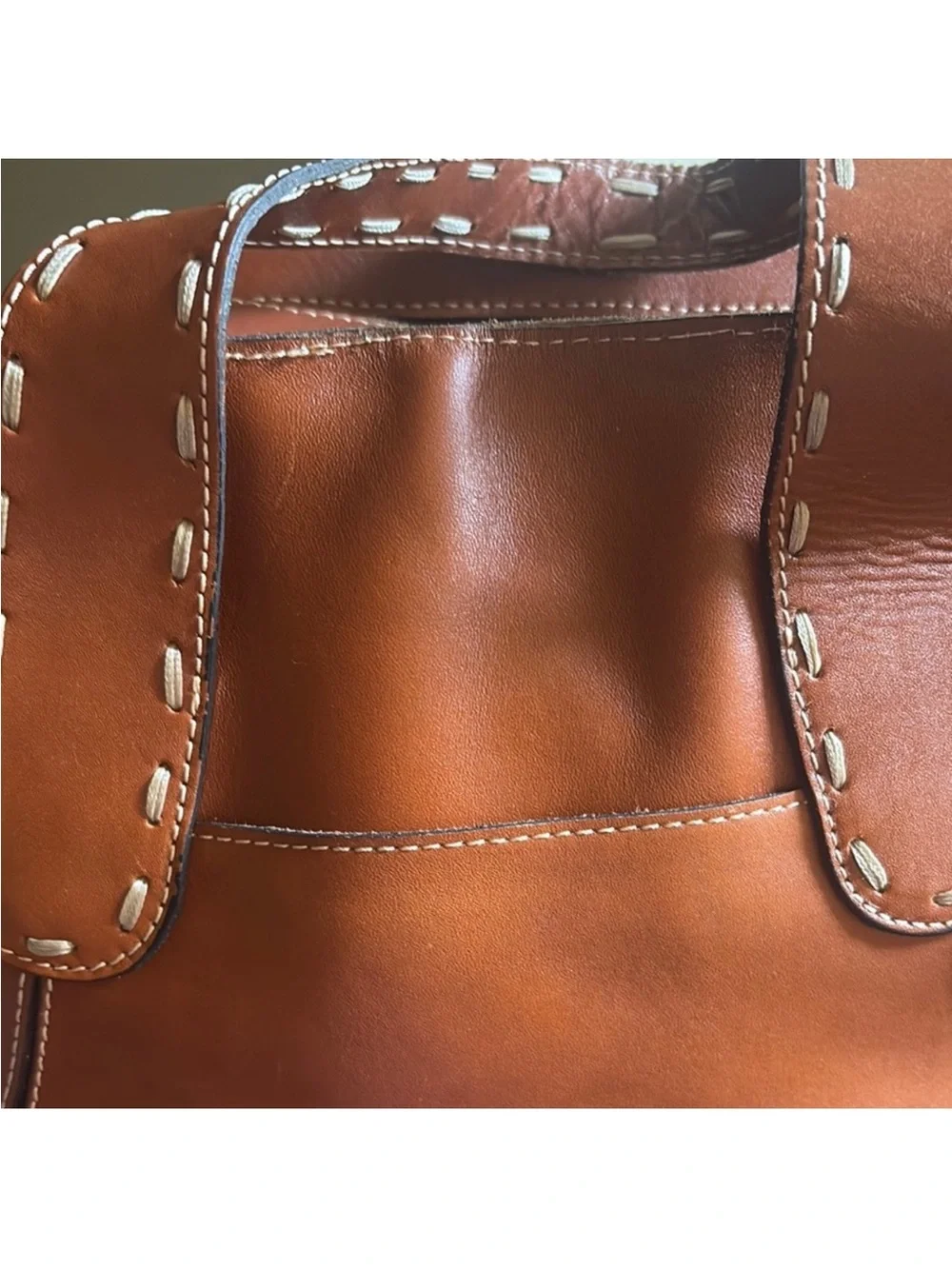 Patricia Nash rich brown Leather Tassel Satchel -